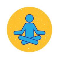 Flat Meditation Icon with Abstract Circle Background for Wellness and Mindfulness Design vector