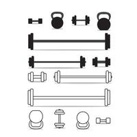 Minimalist Dumbbell and Kettlebell Icons Set for Fitness App and Gym UI Design vector