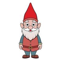 Cute gnome cartoon on white background vector