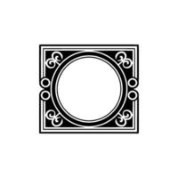Elegant Circular Frame with Decorative Details, Minimalist. vector
