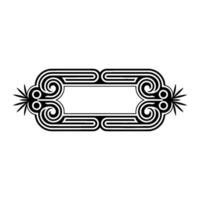 Art Deco Ornamental Frame, Black and White on Light Background. vector