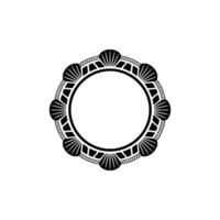 Art Deco Circle Frame Elegant Black and White Element. vector