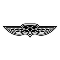 Abstract Deco Wing Black and White Pattern on White Background. vector