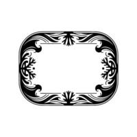 Elegant Art Nouveau Frame with Floral Elements - Decorative Border on White. vector