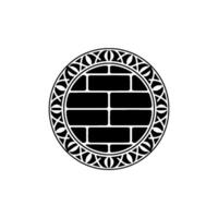 Black White Circle - Brick Pattern and Ornamental. vector