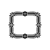 Elegant Floral Frame with Black and White. vector