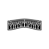 Minimalist Tree Silhouette Border on White Background. vector