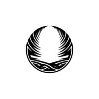 Abstract Black and White Geometric Circle , , Tattoo, Pattern. vector