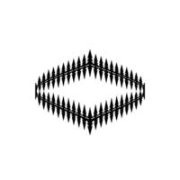 Geometric Forest Ring Abstract Black and White. vector