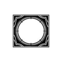 Elegant Black and White Geometric Frame with Decorative Elements. vector