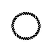 Minimalist Black Rope Circle on White Background. vector