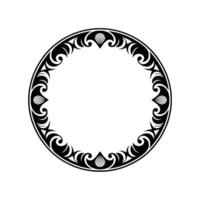 Elegant Black Circle Frame, Decorative Border, Isolated on White. vector