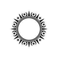 Celestial Sun Mandala Frame in Minimalist Style. vector