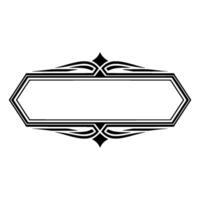 Elegant Black White Label Art Deco Style for Text or Branding. vector