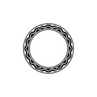 Minimalist Wavy Circle Frame on White Background, Element. vector