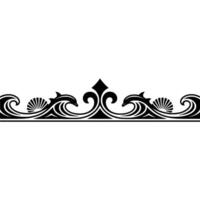 Elegant Marine Border Dolphins, Waves, and Shells. Ornament. vector