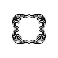 Elegant Decorative Frame Element - Black Swirls on White. vector