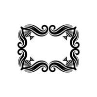 Elegant Black Frame with Ornate Swirls. vector