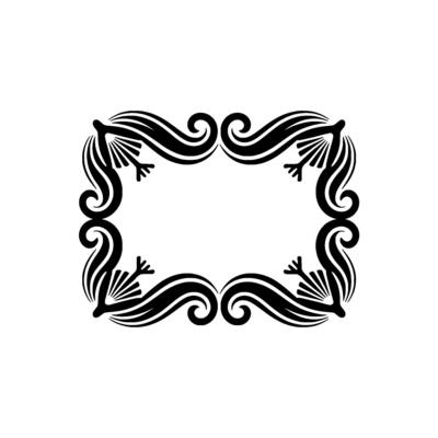 Elegant Black Frame with Ornate Swirls.