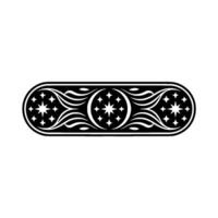 Elegant Black and White Decorative Motif with Stars. vector