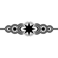 Art Deco Celestial Ornament on White, Element. vector