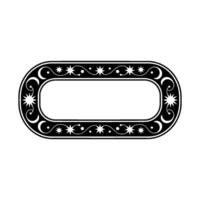 Elegant Black White Star Scroll Border. vector