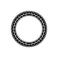 Abstract Black Tire Tread on White, Minimalist. vector