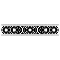 Celestial Ornament Border - Star Moon Motif in Black and White. vector