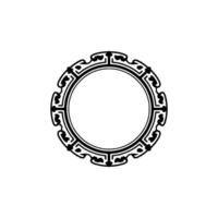 Elegant Black Circular Frame with Ornate Decorative Pattern. vector
