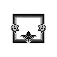 Elegant Black and White Floral Frame - Invitation, , Decorative Element. vector