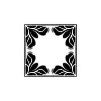 Elegant Black Floral Frame on Gradiant Background. vector