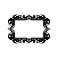 Elegant Black White Decorative Frame, Blank Space for Text, Vintage. vector