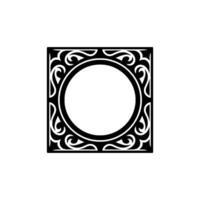 Decorative Square Frame with Circular Center - Monogram. vector