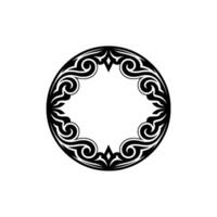 Elegant Circular Ornamental Frame in Black and White. vector