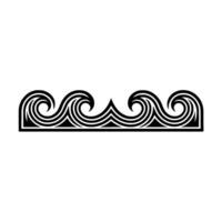 Elegant Wave Border Monochrome, Geometric, Decorative Element. vector