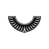 Geometric Wing-Like in Black and White on Light Background. vector