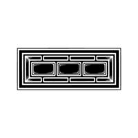 Geometric Art Deco Rectangular , Black White, Minimalist Style. vector