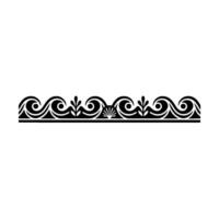 Elegant Border Swirls, Leaves, and Shells in Black. vector