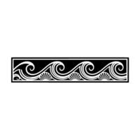 Decorative Wave Border , Black and White, Minimalist Style. vector