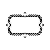 Nautical Frame Anchor Rope Border, Illustration, Minimalist. vector