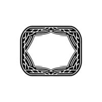 Elegant Art Deco Frame on White Decorative Border, Minimalist. vector