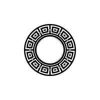 Greek Key Circle Element Minimalist , Decorative Motif, Clean Style. vector
