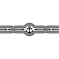 Nautical Anchor Border in Monochrome. vector