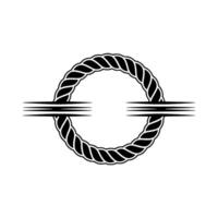 Minimalist Rope Circle on White Background. vector