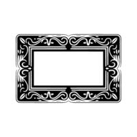 Elegant Black White Decorative Frame with Scrollwork. vector