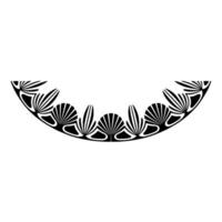Elegant Black White Geometric Floral for Borders Embellishments. vector