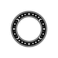 Celestial Frame Star and Moon Circle, Minimalist. vector