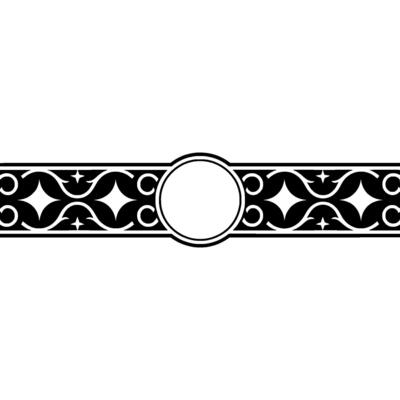 Elegant Black White Ornamental Border with Circle Element.