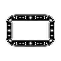 Celestial Frame, Black and White , Bohemian. vector