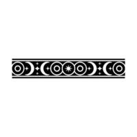 Celestial Border, Black and White, Geometric Pattern. vector